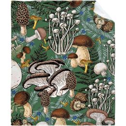 Dark Wild Forest Mushrooms Customised Blanket Soft Lightweight Flannel Throw Suitable Use in Bed Living Room and Travel x for Teens