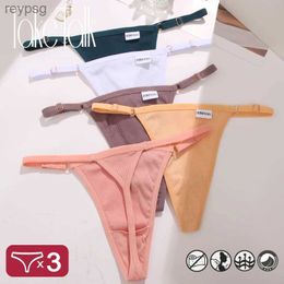 Other Panties 3PCS/Set Women Cotton Sexy T-Back Thong Adjustable Waist G-String Underwear Breathable Soft Intimates Lingerie FINETOO YQ240130