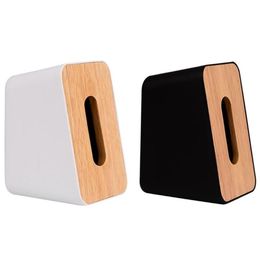 Vertical Tissue Box Nordic Simple Paper Household Wooden Lid Napkin Living Room Creative Boxes & Napkins296d