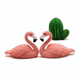Decorative Figurines Flamingo Lover Souvenir Decoration Miniature Bird Animal Figurine PVC Craft Mini Garden Decor Home Ornament DIY