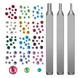 &equipments Jewellery Metal Stamping Tool for DIY Flat Back Crystals Setter Metal Stamping Punches Kit 1.8 mm/2.5 mm/4 mm Rhinestones 87HB