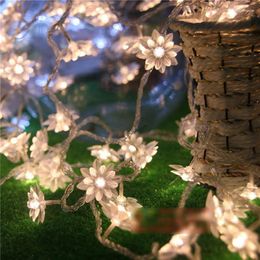 Strings 10M 100 LED Lotus Flowers String Fairy Lights Christmas Garland Decoration Wedding Party Holiday Lighting Home Decor