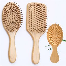 Bamboo Hair Comb Paddle Brush Hairbrush Massage Hair Brush Large Comb Detangling Hair Combs SAC Massager LT779