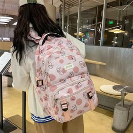 School Bags Student Backpack Trendy Large Capacity Lightweight Oxford Durable Sweet Girl Cute Zipper Schoolbag Casual Fashion All-match