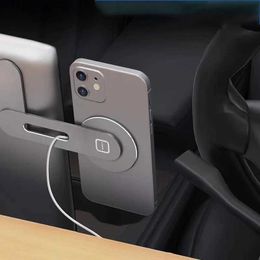 Cell Phone Mounts Holders Invisible Foldaway Car Phone Mount Holder 15W Magnetic Magsafe Macsafe Wireless Charger for Tesla Model 3 Y X S BYD Atto 3 YQ240130