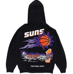 Warren High Street Suns basketball Warm Hooded Hoodies Lotas Mens Womens Fashion Streetwear Pullover Sweatshirts Loose Top Cl