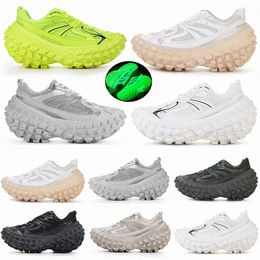 Designer Casual Shoes Defender Beige Green Fluo Yellow rubber platform tire for mens dad sports Men Women oversized Platform Sneakers w13z#