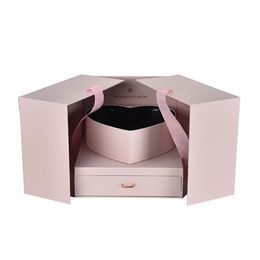 Flower Gift Box DIY Cube Shape Gift Box Birthday Anniversary Wedding Valentine's Day Surprise Flower Packing286R