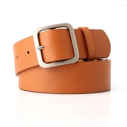 Belts PU Leather Belt For Jeans Pants Dresses Black Ladies Waist With Pin Golden Buckle Casual Girls Dress
