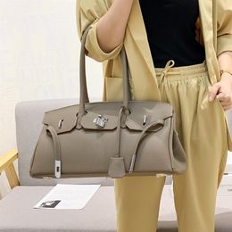 Designer- Fashion pouch padlock leather handbags for women ladies crossbody messenger shoulder bags 5 Colours 42cm314T
