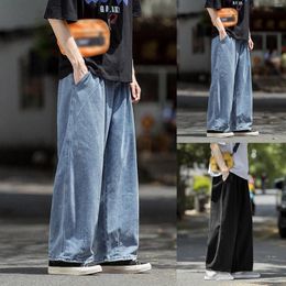 Men's Jeans Men Fashion Casual Loose Elastic Waist Street Wide Leg Trousers Pants Tracksuit Korean