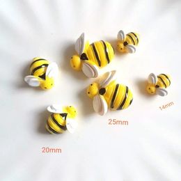 Decorative Figurines 10Pcs Cartoon Bee Mini Simulated Animal Flatback Resin Scrapbooking DIY Embellishment For Hairwear Phone Dollhouse Toy