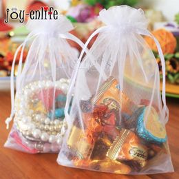 10X15cm 4''X6'' Cheap 100pcs bag Jewellery Packing Drawable Small Sheer casamento Organza Bags White Wedding Gi184W