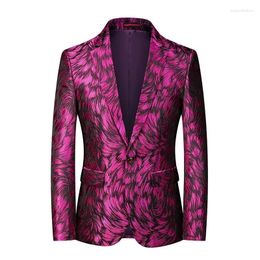 Men's Suits 2024 Printed Suit Banquet Business Casual Large One Button Top Coat