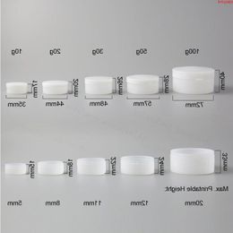 100pcs Empty Portable 5G 10G 20G 30G 50G 100G white PE Jar For Cosmetic Container 10cc Skin Care Bottlehigh qualtity Dhnis