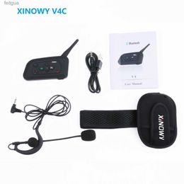 Walkie Talkie XiNOWY V4C 1200M Full Duplex Bluetooth Headphone 1PCS Football Referee Intercom Headset with FM Wireless Soccer Interphone YQ240130