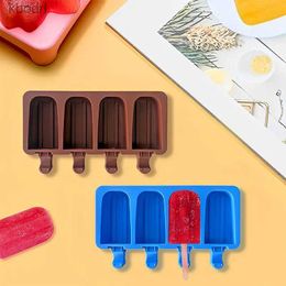 Ice Cream Tools 4in1 DIY Ice Cream Food Grade Silicone Mold Handmade Popsicle Candy Chocolate Mould Ice Cream Making Supplies YQ240130