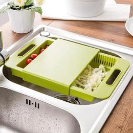 Kitchen Storage Multifunction Chopping Blocks Sinks Drain Basket Cutting Board Vegetable Meat Tools Accessories
