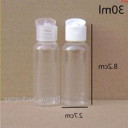 100pcs 30ml Transparent Flip top cap plastic bottle Small Empty Bottle travel shampoo packaging PET bottlesgoods Inpde