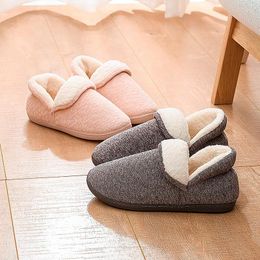 Slippers Men And Women Winter Warm Comfortable Home Cotton Couple Models Cute Non-slip Thick Bottom With Shoe