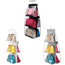 Storage Boxes & Bins PVC Fiber Handbag Hanging Organizer Bag Breathable And Strong Stitching To Store Purses Shoulder Crossbody294Y