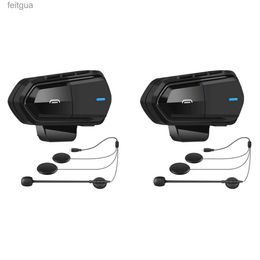 Walkie Talkie 2X B35 Motorcycle Intercom Microphone Bluetooth 5.0 Helmet Headset Interphone FM Radio HI-FI Sound Quality Siri Black YQ240130