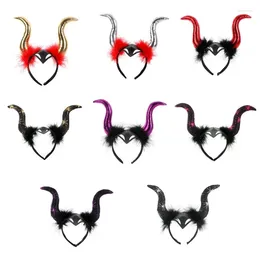 Hair Clips Animal Cool Horn Headband Cartoon Devil Cosplay Feather Po Props