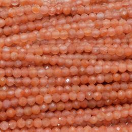 Loose Gemstones Natural Salmon Color Agate Faceted Round Beads 2.8mm Original No Heating