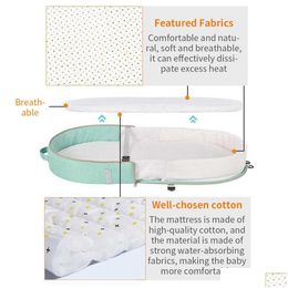 Baby Cribs Slee Bed Newborns Nest Travel Beds Foldable Babynest Mosquito Net Bassinet Infant Basket For 0-24Month Drop Delivery Kids M Otkg3