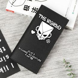 The World wallet JoJo Bizarre Adventure purse Lucky Land Cartoon Photo money bag Casual leather billfold Print notecase