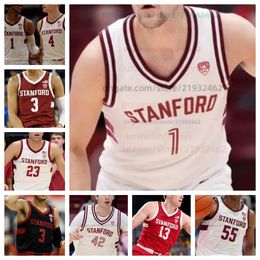 Stanford Cardinal Basketball Jersey NCAA stitched jersey Any Name Number Men Women Youth Embroidered Andrej Stojakovic Cameron Grant Maxime Raynaud Roy Yuan