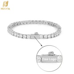 Bracelets Free Custom Name Laser Marking Cubic Zirconia Tennis Chain Iced Out Bracelet Plated Bling Custom Made Jewellery Free Shipping