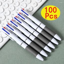 100Pcs Multi-color Ballpoint Pens 3 Colours Ink Pen 0.7mm Multicolor Plastic