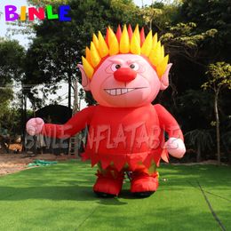 wholesale 4mH (13.2ft) with blower giant christmas decoration inflatable heat miser with led lights outdoor cartoon character for sale