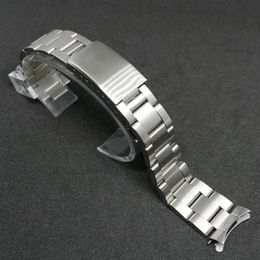 Watch Bands 19mm 20mm Silver Brushend Stainless Steel Brushed Oyster Band Bracelet For Mens282t
