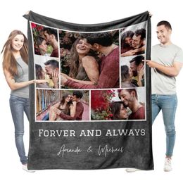 Couple Blankets Birthday Personalised Photo Gifts for Girlfriend Her Him Anniversary Christmas cm