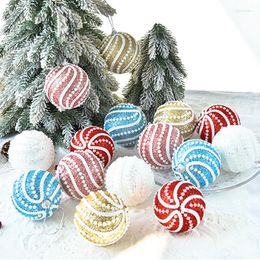 Party Decoration 2/4pcs 8cm Christmas Balls Hanging For Home Tree Foam Bauble Xmas Pendant Sequined Shiny Ornaments 2024 Year Gift