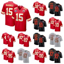 Kansas''City''Chiefs''Patrick Mahomes Travis Kelce Custom Red Super Bowl LVIII Game Jersey