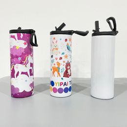 Wholesale 20oz Flip Top Sports Skinny Straight sublimation blanks water bottle Portable Stainless Steel Vacuum Insulated coffee Travel tumbler for DIY printing
