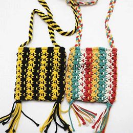 Shoulder Bags Multi-Color Straw Bag Womens BOO Soulder Messenger Macrame Crocet Purse Coon Tassle ippie Styleqwertyui879