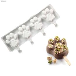 Ice Cream Tools Silicone Mould DIY Dog Paw Shaped Cube Making Non-stick French Mousse Summer Popsicle Kitchen Gadget YQ240130