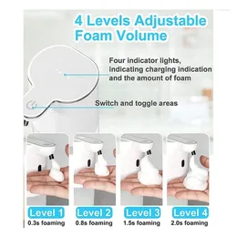 Liquid Soap Dispenser 2X Automatic 13.5Oz/400ML Wall Mount USB Rechargeable Touchless Hand B