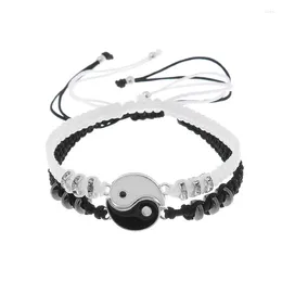 Charm Bracelets 2pcs/set Dragon Tai Chi Bracelet For Women Men Friends Adjustable Yin Yang Fashion Couple Jewellery Valentine's Day