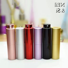 20ml Aluminum Perfume Spray Bottle Refillable Cosmetic Glass Atomizer Empty Women Makeup Water Bottles Free Shipping Tuisb