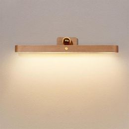 Vanity Lights Wooden Mirror Front Fill Light LED Night Portable Mobile Rechargeable Magnetic Wall Lamp Bedroom Bedside241F