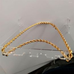 Pendant Necklaces Real 24k Yellow Gold GF Diamond Cut ed Solid XP Jewellery Fancy Original Picture Mens Thick 6mm Rope Chain237H