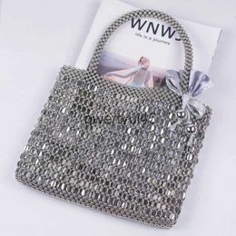 Totes Spring Tote Bag Women Luxury Designer andbags And Wallets 2023 New Spring Metal ollow Sequins Design Fasion Casual Pone Bagqwertyui45