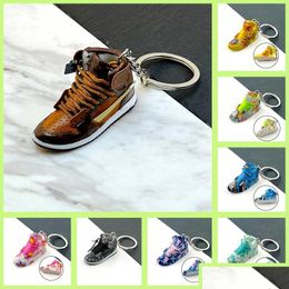 Party Favour Designer Creative Shoe Key Chain Colour Pattern Sneaker Pendant Ring Fashion Bag American Doll Shoes Toys Drop Delivery H Dhup6