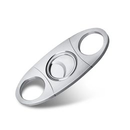 Cigar Cutter Knife Stainless Steel Guillotine Portable Double Cut Blades Cigar Scissors Metal Cigar Devices Tools Smoking Accessories