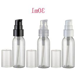 30ml Transparent Empty Lotion Cream Pump Travel Plastic Bottles Containers, 1oz Clear PET Bottle Treatment Pump 100pc/lot Bvkhr